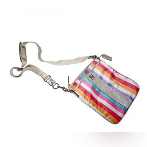Coach "Julia" Legacy Striped Satin Crossbody Bag